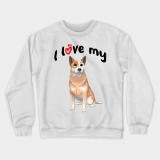 I Love My Red Australian Cattle Dog Red Heeler Crewneck Sweatshirt